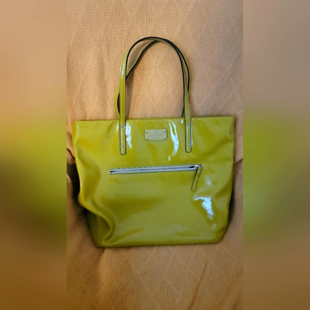 Large Kate Spade chartreuse bag